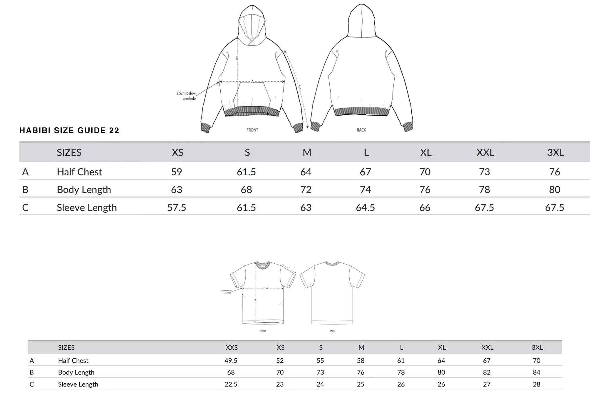 Sizechart