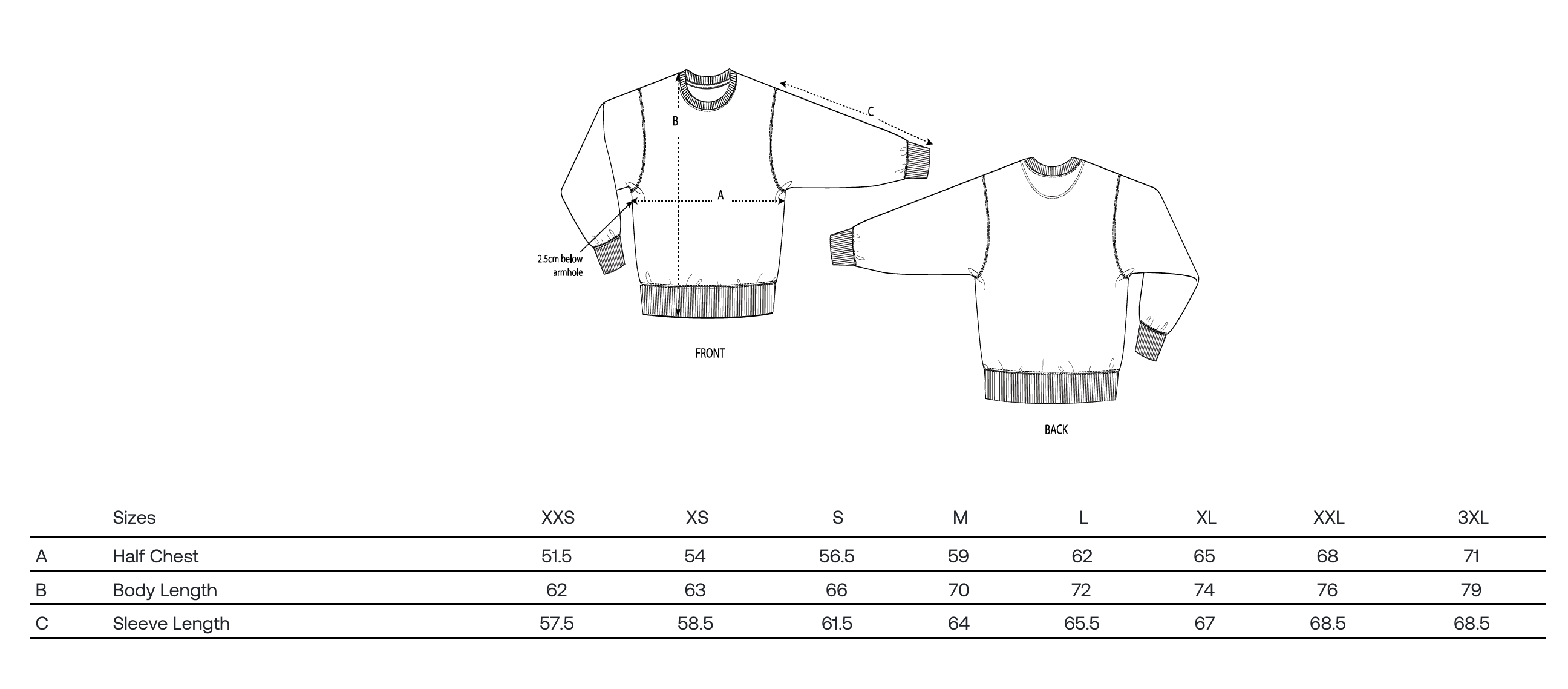 Sizechart