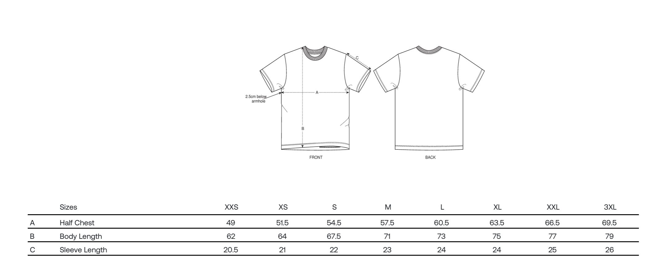 Sizechart