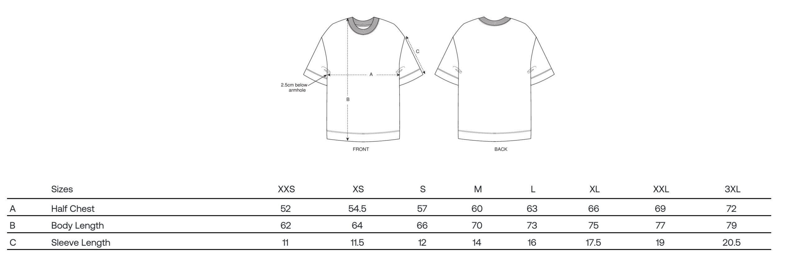 Sizechart