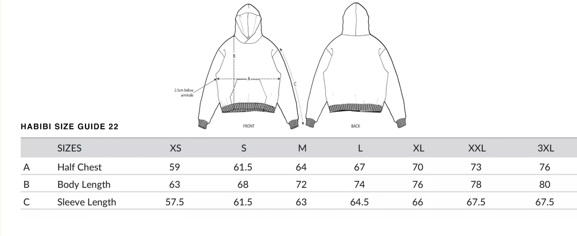 Sizechart