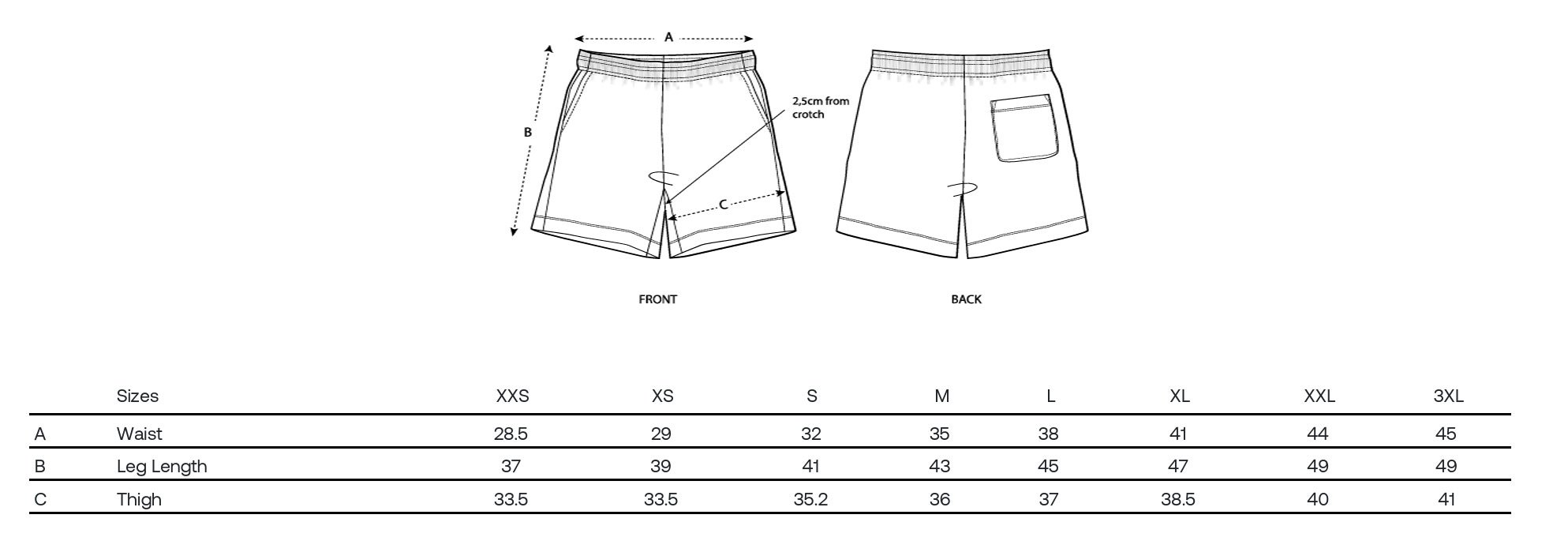 Sizechart
